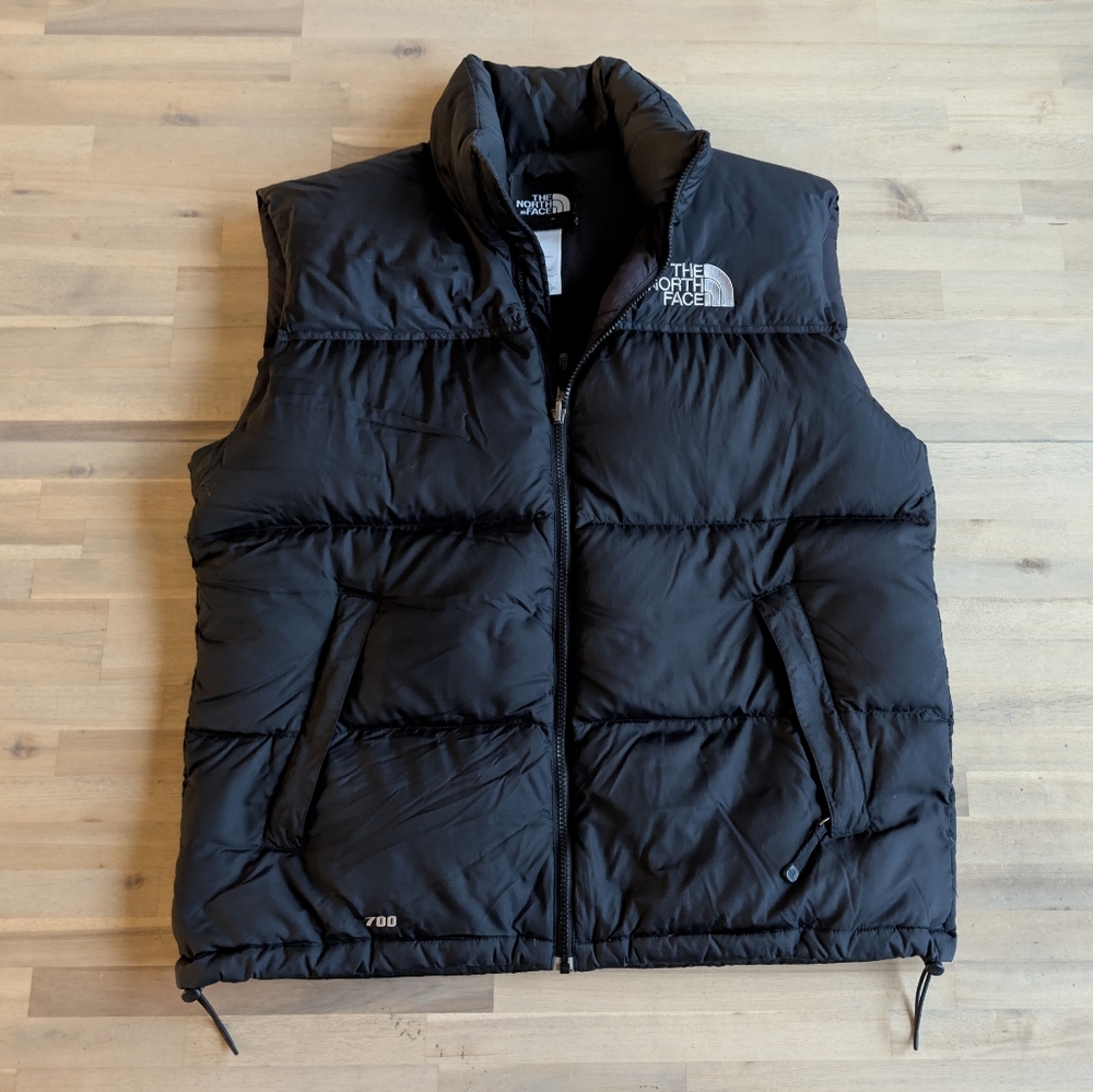 The North Face Nuptse Puffer Vest Men’s Large Vintage 700 Goose Down Black‎